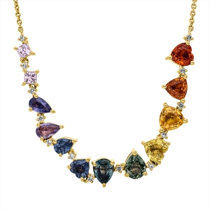 Collier 18 kt GG, mit ZÖ 41,5 cm + 43 cm
