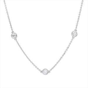 Collier 18 kt WG, mit ZÖ 41 cm + 42,3 cm