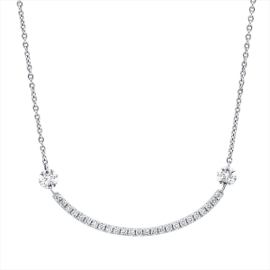Collier 18 kt WG, mit ZÖ 40 cm + 42 cm