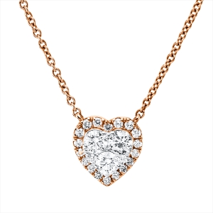 Collier 18 kt RG+WG, mit ZÖ 40 cm + 43 cm