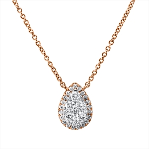 Collier 18 kt RG+WG, mit ZÖ 40 cm + 43 cm
