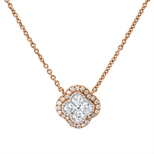 Collier 18 kt RG+WG, mit ZÖ 40 cm + 43 cm