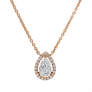 Collier 18 kt RG+WG, mit ZÖ 40 cm + 43 cm