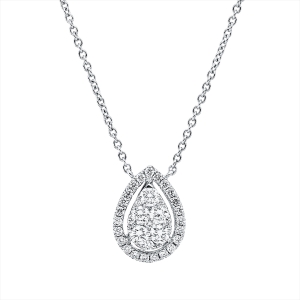 Collier 18 kt WG, mit ZÖ 40 cm + 43 cm