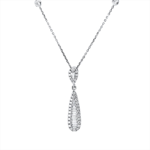 Collier 18 kt WG, mit ZÖ 40 cm