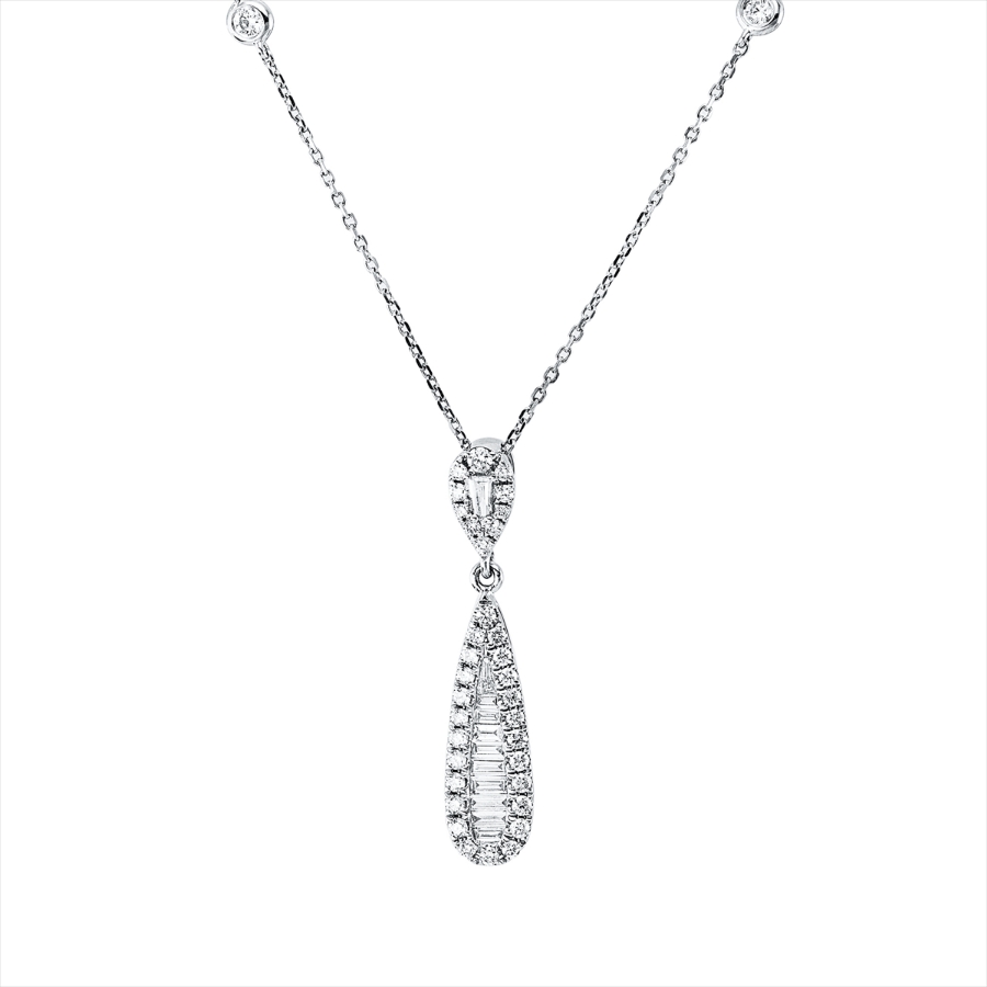 Collier 18 kt WG, mit ZÖ 40 cm
