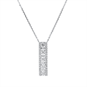 Collier 18 kt WG, mit ZÖ 40 cm