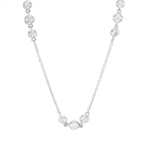 Collier 18 kt WG, mit ZÖ 42,43,44,5 cm