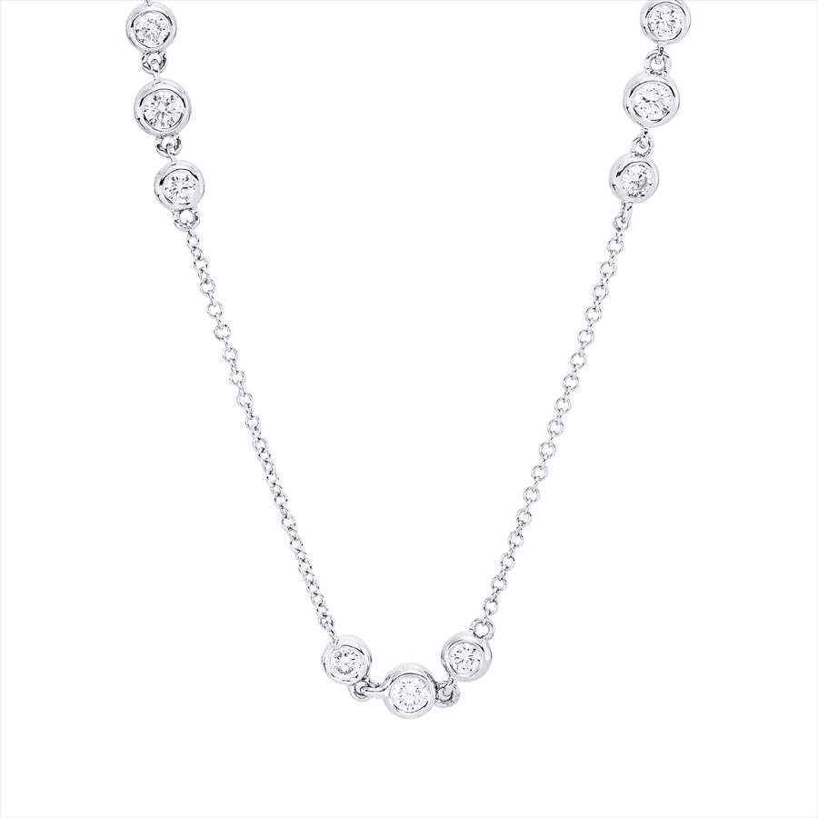 Collier 18 kt WG, mit ZÖ 42,43,44,5 cm