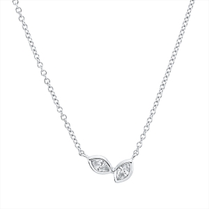 Collier 18 kt WG, mit ZÖ 38 cm + 40,6 cm