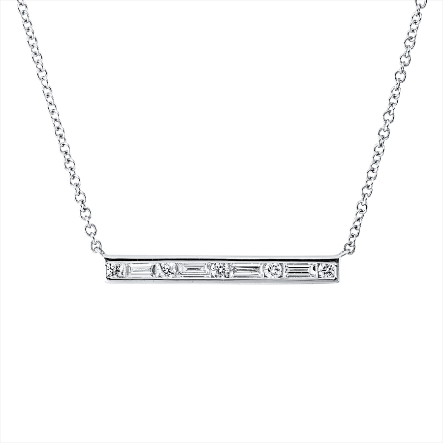 Collier 18 kt WG, mit ZÖ 40,6 cm