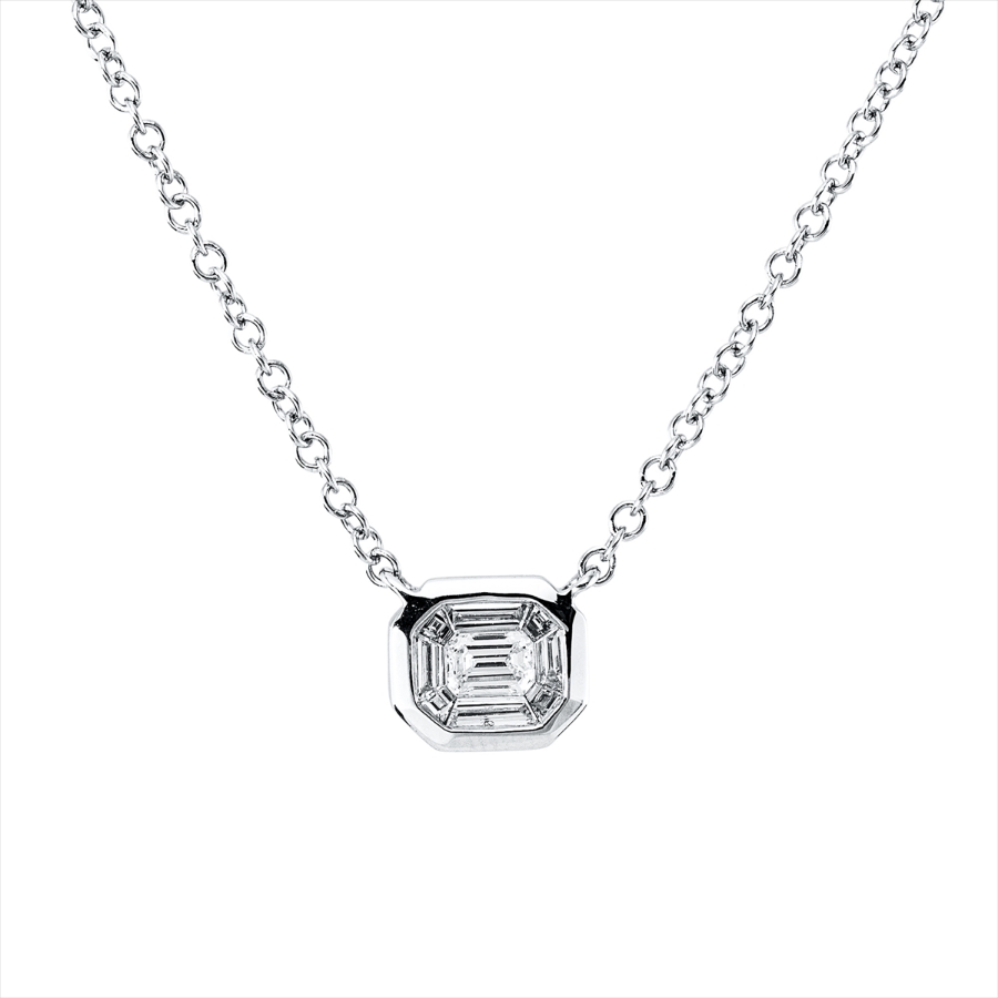 Collier 18 kt WG, mit ZÖ 40,6 cm