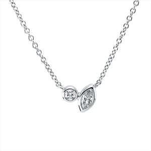 Collier Zarge 18 kt WG, mit ZÖ 38 + 40,6 cm