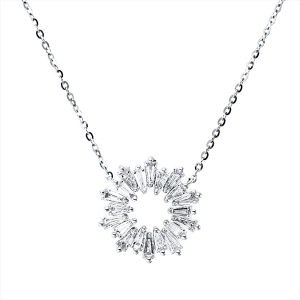 Collier 18 kt WG Kreis, mit ZÖ 42,5 cm + 40,0 cm