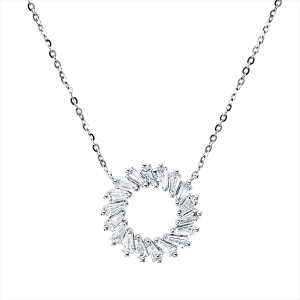 Collier 18 kt WG Kreis, mit ZÖ 42,5 cm + 40,0 cm