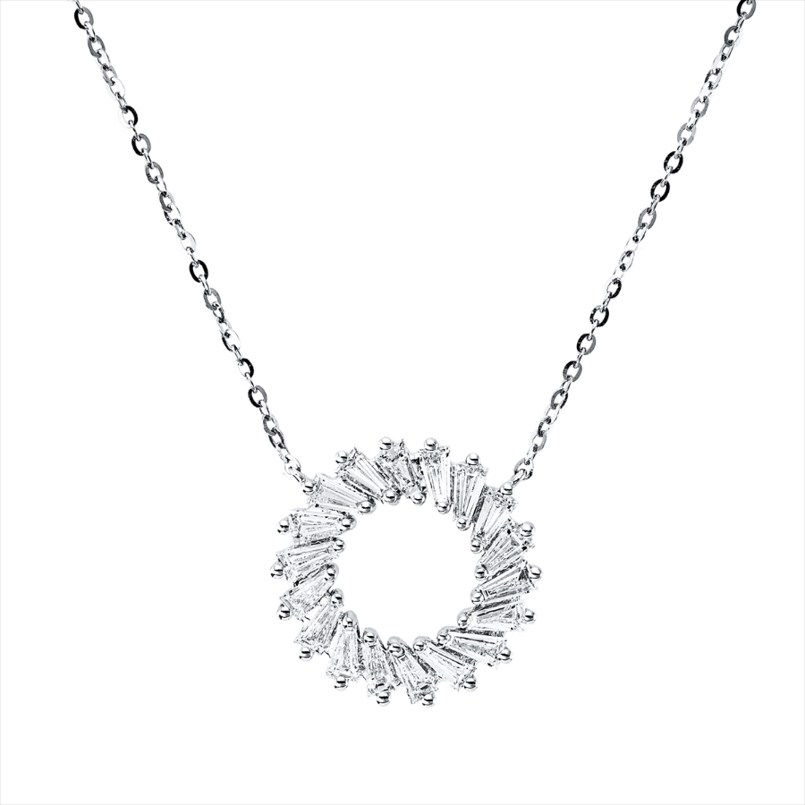 Collier 18 kt WG Kreis, mit ZÖ 42,5 cm + 40,0 cm