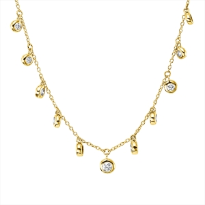 Collier 14 kt GG, mit ZÖ 42,5 cm + 40,0 cm