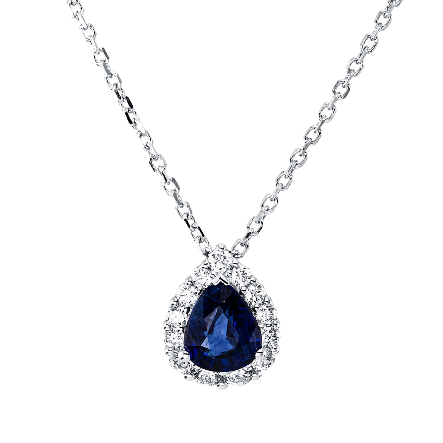 Collier 18 kt WG, mit ZÖ 40,6 cm