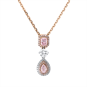Collier 18 kt RG+WG, mit ZÖ 40 cm + 43 cm