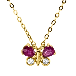 Collier 18 kt GG Schmetterling, mit ZÖ 40 cm + 43 cm