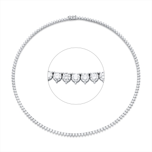 Tenniscollier 3er-Krappe 18kt Weißgold mit 12,56ct Diamanten