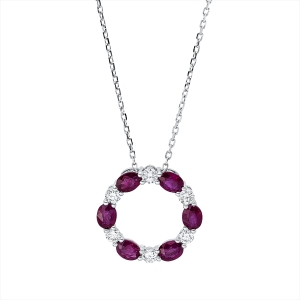Collier 18 kt WG, mit ZÖ 40 cm + 43 cm