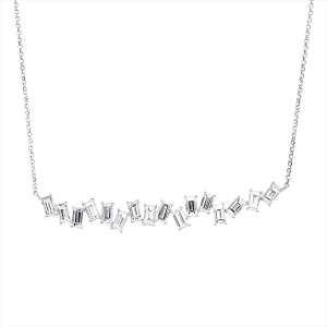 Collier 18 kt WG, mit ZÖ 40,5 cm + 38,0 cm
