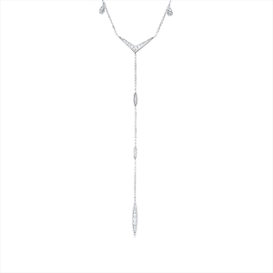 Collier 18 kt WG, mit ZÖ 48,0 cm + 45,7 cm