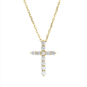 Collier 18 kt GG Kreuz, mit ZÖ 40.6 cm , 43.2 cm