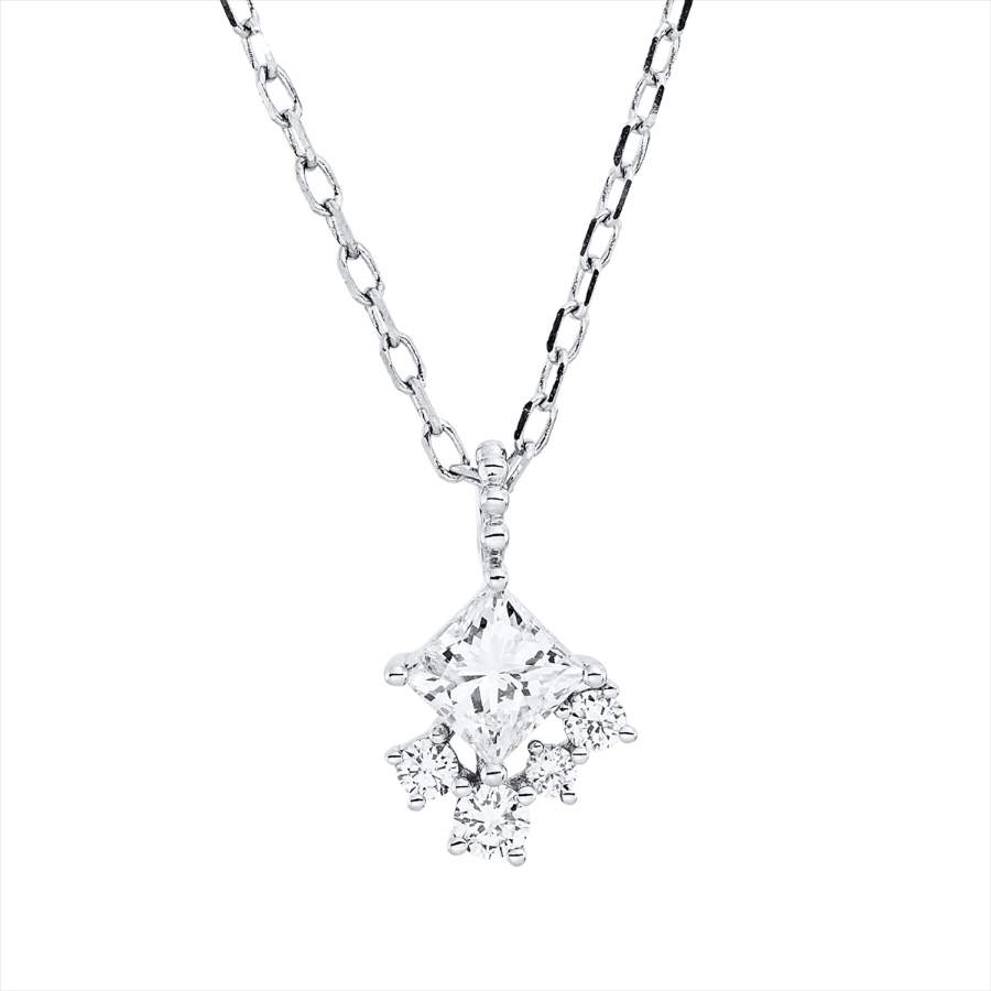 Collier 18 kt WG, mit ZÖ 40.6cm,43.2cm