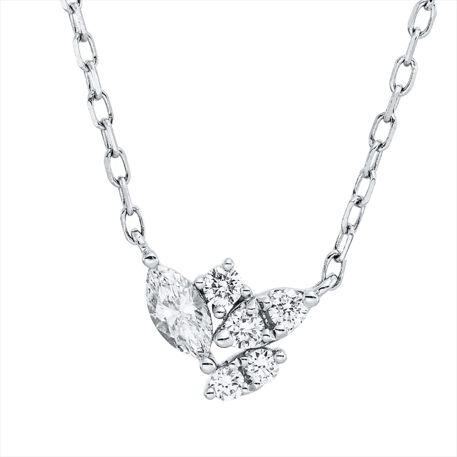 Collier 18 kt WG, mit ZÖ 40.6cm,43.2cm