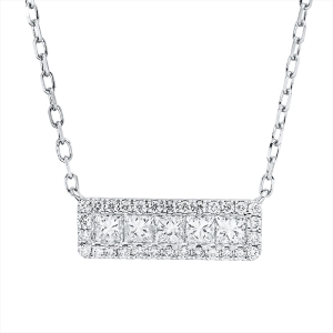 Collier 18 kt WG, mit ZÖ 40.6cm,43.2cm