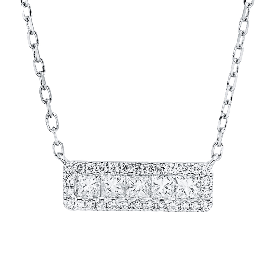 Collier 18 kt WG, mit ZÖ 40.6cm,43.2cm