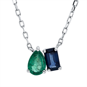 Collier 18 kt WG, mit ZÖ 40.6cm,43.2cm