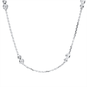 Collier Zarge 18 kt WG, mit ZÖ 38 + 40,6cm