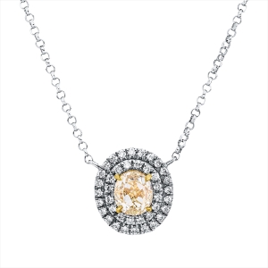 Collier 4er-Krappe 18 kt WG+GG, mit ZÖ 40,5 cm + 38,0 cm
