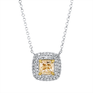 Collier 4er-Krappe 18 kt WG+GG, mit ZÖ 40,5 cm + 38,0 cm