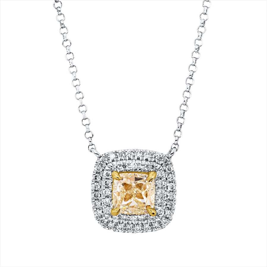 Collier 4er-Krappe 18 kt WG+GG, mit ZÖ 40,5 cm + 38,0 cm