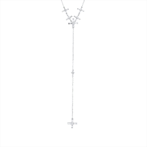 Collier 18 kt WG, mit ZÖ 48,3 cm +  45,7 cm