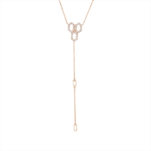 Collier 18 kt RG, mit ZÖ 48,3 cm + 45,7 cm