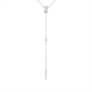 Collier 18 kt WG, mit ZÖ 48,3 cm + 45,7 cm