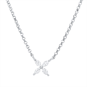 Collier 18 kt WG, mit ZÖ 40,5 cm + 38,0 cm