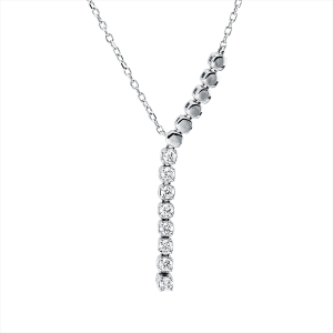 Collier 18 kt WG, mit ZÖ 40 cm