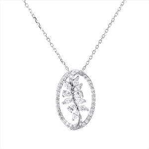 Collier 18 kt WG, mit ZÖ 40 cm