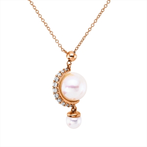 Collier  18kt Rotgold mit ZÖ 40 cm mit 0,11ct Diamanten