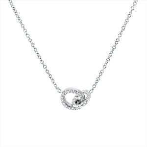 Collier 18 kt WG, mit ZÖ 40 cm