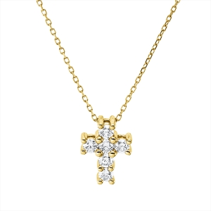 Collier 18 kt GG Kreuz, mit ZÖ 40 cm