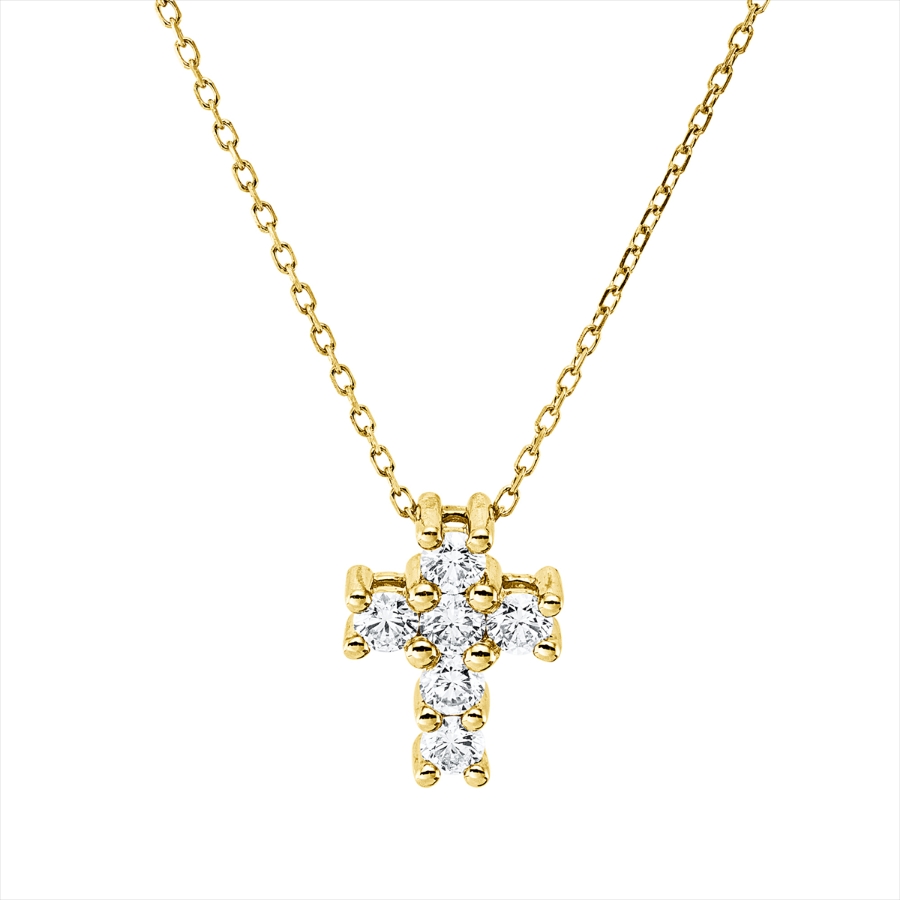 Collier 18 kt GG Kreuz, mit ZÖ 40 cm