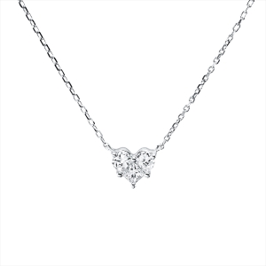 Collier 18 kt WG Herz, mit ZÖ 38 cm