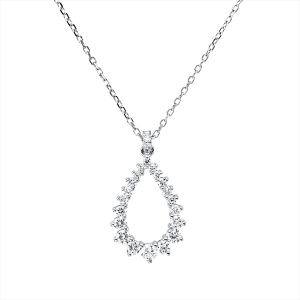 Collier 18 kt WG, mit ZÖ 40 cm
